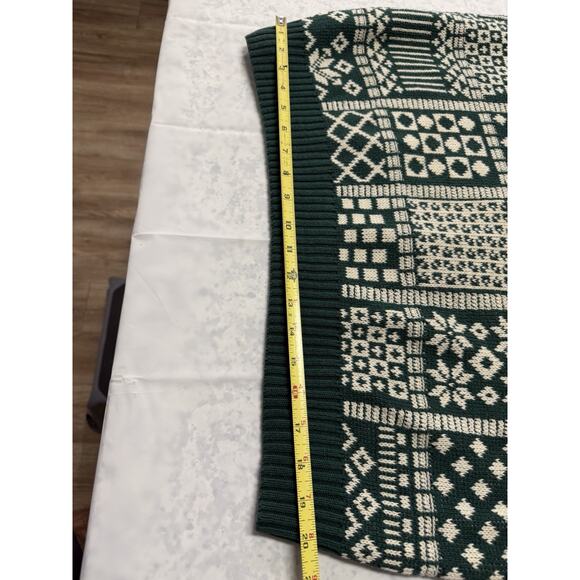 Vintage JanTzen Men’s Sweater Holiday Green And White Holiday Theme Size XL - Picture 7 of 9